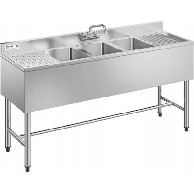 Vevor ZLEW KUCHENNY 3 Komorowy 2 Ociekacze z Osłoną Stal Nierdzewna 1524 mm Vevor ZLEW KUCHENNY 3 Komorowy 2 Ociekacze z Osłoną Stal Nierdzewna 1524 mm