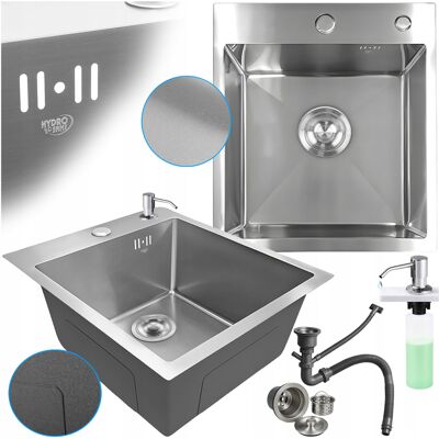 Hydrosan ZLEW KUCHENNY ZLEWOZMYWAK JEDNOKOMOROWY STALOWY INOX ALOR-CH-40X45 DOZOWNIK Hydrosan ZLEW KUCHENNY ZLEWOZMYWAK JEDNOKOMOROWY STALOWY INOX ALOR-CH-40X45 DOZOWNIK