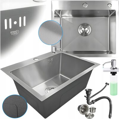 Hydrosan ZLEW KUCHENNY ZLEWOZMYWAK JEDNOKOMOROWY STALOWY INOX ALOR-CH-50X40 DOZOWNIK Hydrosan ZLEW KUCHENNY ZLEWOZMYWAK JEDNOKOMOROWY STALOWY INOX ALOR-CH-50X40 DOZOWNIK