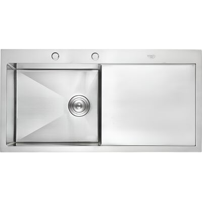 Hydrosan Zlew Kuchenny Zlewozmywak Jenokomorowy Z Ociekaczem Stalowy Inox Milos-Ch-78x48 Dozownik Syfon Uchwyty Hydrosan Zlew Kuchenny Zlewozmywak Jenokomorowy Z Ociekaczem Stalowy Inox Milos-Ch-78x48 Dozownik Syfon Uchwyty