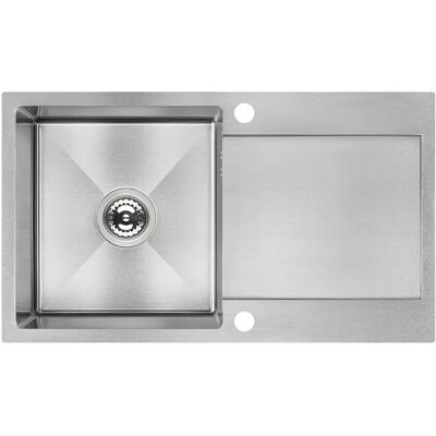 KUCHINOX Zlew Zlewozmywak Jednokomorowy Z Ociekaczem Stalowy Z Syfonem Inox Marmara KUCHINOX Zlew Zlewozmywak Jednokomorowy Z Ociekaczem Stalowy Z Syfonem Inox Marmara