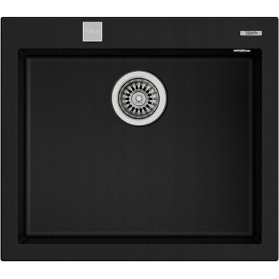 Teka Zlewozmywak czarny granitowy matowy 1 komora z syfonem Tegranit 60 cm Teka Zlewozmywak czarny granitowy matowy 1 komora z syfonem Tegranit 60 cm