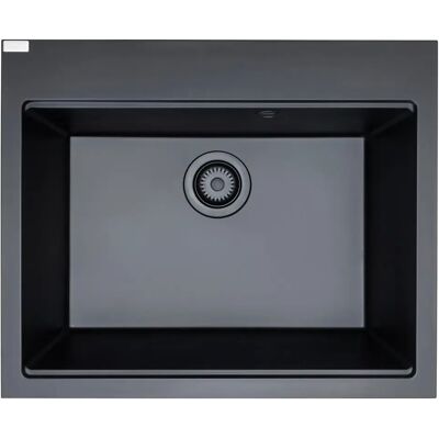 KUCHINOX Zlewozmywak Granitowy 1 Komorowy 50x60cm Z Syfonem Czarny Tau Laveo KUCHINOX Zlewozmywak Granitowy 1 Komorowy 50x60cm Z Syfonem Czarny Tau Laveo