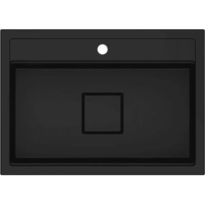 Zlewozmywak Granitowy Kernau Kgs R 70 1b Deep Black 70x50cm Zlewozmywak Granitowy Kernau Kgs R 70 1b Deep Black 70x50cm