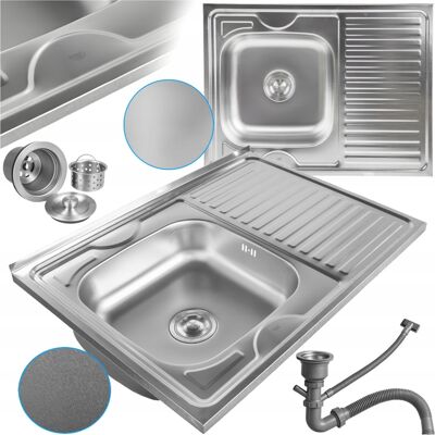 Hydrosan ZLEWOZMYWAK JEDNOKOMOROWY STALOWY 80X60 INOX ZLEW KUCHENNY HAKON 2 GATUNEK Hydrosan ZLEWOZMYWAK JEDNOKOMOROWY STALOWY 80X60 INOX ZLEW KUCHENNY HAKON 2 GATUNEK