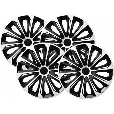 Kołpaki 4 sztuki NRM uniwersalne Strong Duoolor White Black 16” Kołpaki 4 sztuki NRM uniwersalne Strong Duoolor White Black 16”