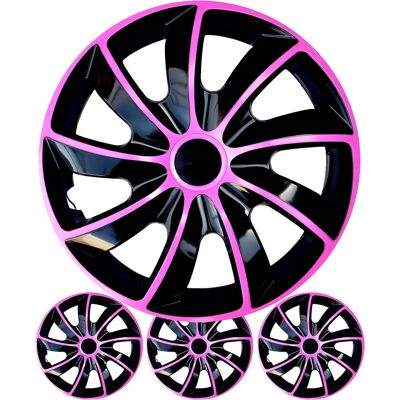 Kołpaki 16 cali NRM Quad Bicolor różowo-czarne komplet 4 sztuki Pink Kołpaki 16 cali NRM Quad Bicolor różowo-czarne komplet 4 sztuki Pink