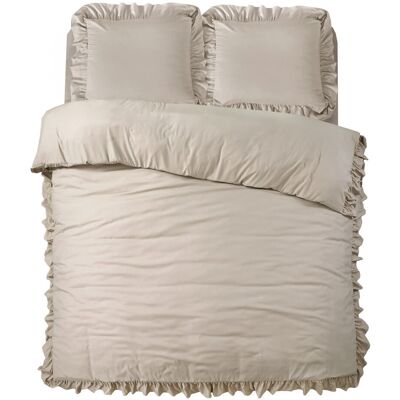 Sleeptime - Ruffles Taupe - Taupe - 140 x 200/220 cm - Duvet Cover Sleeptime - Ruffles Taupe - Taupe - 140 x 200/220 cm - Duvet Cover