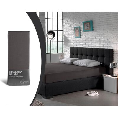 Inny producent 140x200 prześcieradło hotelowe bawełna antracyt Inny producent 140x200 prześcieradło hotelowe bawełna antracyt