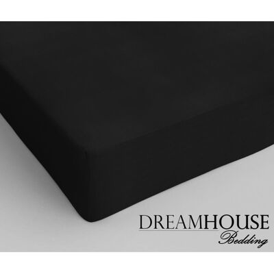 Dream House 140x200 prześcieradło na gumce bawełna k. czarny Dream House 140x200 prześcieradło na gumce bawełna k. czarny