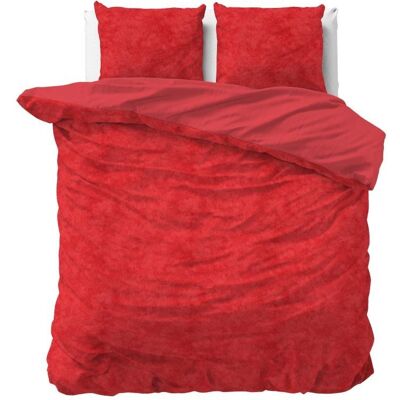 Zestaw Pościeli Velur Czerwony Sleeptime Zestaw Pościeli Velur Czerwony Sleeptime