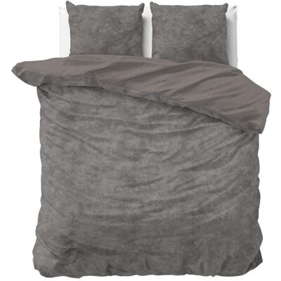 Zestaw pościeli z welur Royal Textile - 240x220cm - Szary Zestaw pościeli z welur Royal Textile - 240x220cm - Szary