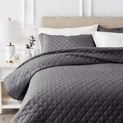 inna (Inny) Amazon Basics narzuta na łóżko kształty diamentu, 170 x 210 cm, ciemnoszara inna (Inny) Amazon Basics narzuta na łóżko kształty diamentu, 170 x 210 cm, ciemnoszara