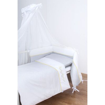 Babymatex, Bianco, Komplet Pościeli, 100x135 Cm, 3-Częściowy, Zigzag Babymatex, Bianco, Komplet Pościeli, 100x135 Cm, 3-Częściowy, Zigzag