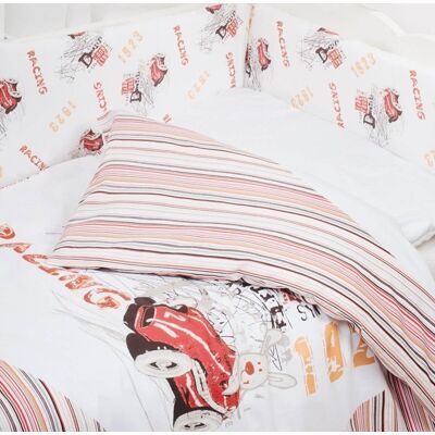 BabyMatex, Sweet Mix, Pościel 100x135 cm, komplet 3-elementowy, Racing Red BabyMatex, Sweet Mix, Pościel 100x135 cm, komplet 3-elementowy, Racing Red
