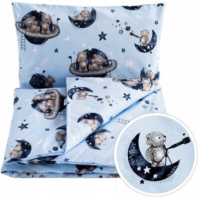 BabyU, Pościel niemowlęca ukryte zamki kołdra poduszka bawełna 120x90 cm LUNA BabyU, Pościel niemowlęca ukryte zamki kołdra poduszka bawełna 120x90 cm LUNA