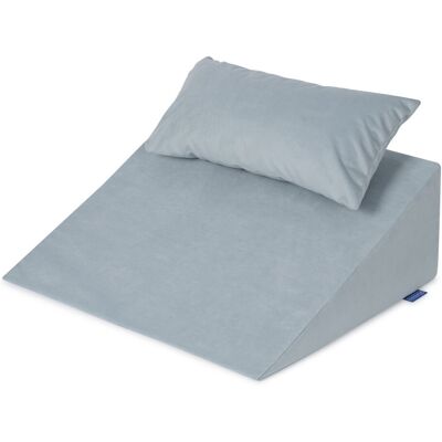 Badum, Klin pod Plecy Welur Jasny Niebieski 60x50x21 CM + poduszka Badum, Klin pod Plecy Welur Jasny Niebieski 60x50x21 CM + poduszka