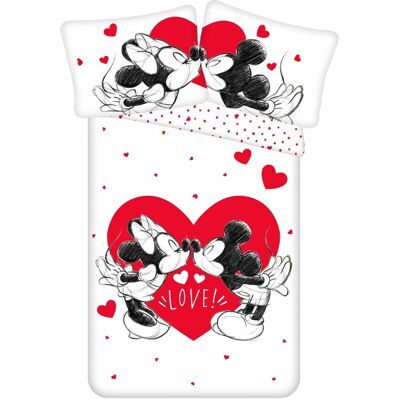 Jerry Fabrics Bawełniana Pościel 140x200 cm Myszka Miki i Minnie w Sercu Jerry Fabrics Bawełniana Pościel 140x200 cm Myszka Miki i Minnie w Sercu
