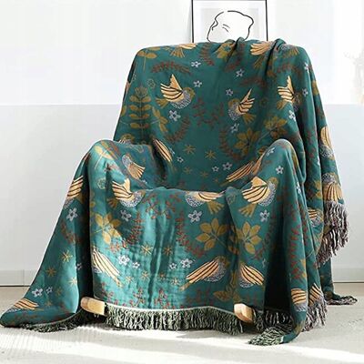 Inny producent Bawełniany Koc z Frędzlami Boho Narzuta 230x200 cm Inny producent Bawełniany Koc z Frędzlami Boho Narzuta 230x200 cm