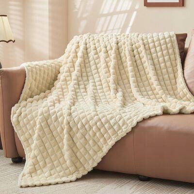 Inny producent BEDELITE Koc Flanelowy 150x200 Miękki Beżowy Na Kanapę Do Salonu Inny producent BEDELITE Koc Flanelowy 150x200 Miękki Beżowy Na Kanapę Do Salonu