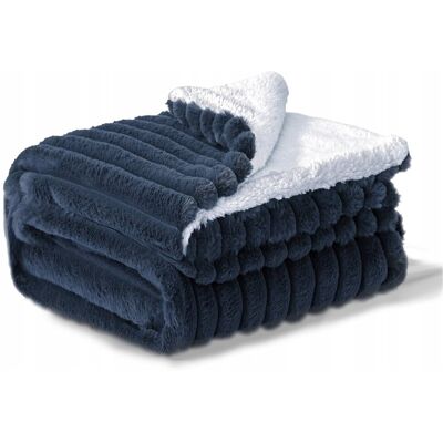 Inny producent BEDELITE Koc Sherpa 150x200 Niebieski Miękki Ciepły Koc na Kanapę Inny producent BEDELITE Koc Sherpa 150x200 Niebieski Miękki Ciepły Koc na Kanapę