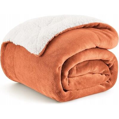 Inny producent BEDSURE narzuta na kanapę ciepły koc z kożuszkiem 150 x 200 cm pomarańczowy Inny producent BEDSURE narzuta na kanapę ciepły koc z kożuszkiem 150 x 200 cm pomarańczowy
