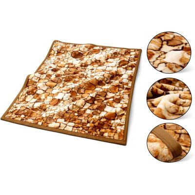 eStilex Beżowy Koc Akrylowy 200X240 - Kamienie eStilex Beżowy Koc Akrylowy 200X240 - Kamienie