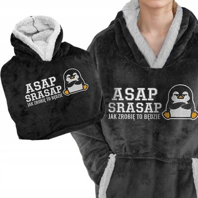 Inny producent Bluza Koc Haft ASAP SRASAP Prezent dla Koleżanki z Korpo Kocobluza OVERSIZE Inny producent Bluza Koc Haft ASAP SRASAP Prezent dla Koleżanki z Korpo Kocobluza OVERSIZE