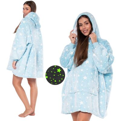 NIKCORP Bluza Koc Kocobluza 2w1 Oversize Kaptur Gruba Sherpa Niebieska Gwiazdy NIKCORP Bluza Koc Kocobluza 2w1 Oversize Kaptur Gruba Sherpa Niebieska Gwiazdy