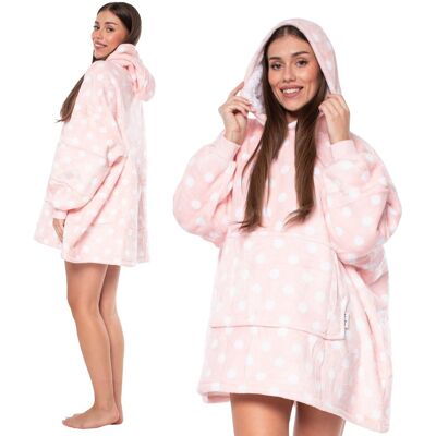 NIKCORP Bluza Koc Kocobluza 2w1 Oversize XXL z Kapturem Gruba Sherpa Różowa NIKCORP Bluza Koc Kocobluza 2w1 Oversize XXL z Kapturem Gruba Sherpa Różowa