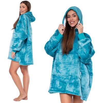 NIKCORP Bluza Koc Kocobluza 2w1 Oversize XXL z Kapturm Gruba Sherpa Niebieska NIKCORP Bluza Koc Kocobluza 2w1 Oversize XXL z Kapturm Gruba Sherpa Niebieska