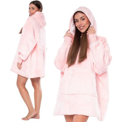 NIKCORP Bluza Koc Kocobluza 2w1 Oversize XXL z Kapturm Gruba Sherpa Różowa NIKCORP Bluza Koc Kocobluza 2w1 Oversize XXL z Kapturm Gruba Sherpa Różowa