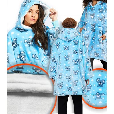 PEK-LINE Bluzokoc Koc Kocyk Ponczo Bluza Ciepła Miła Z Kapturem Długi Polar Xxl PEK-LINE Bluzokoc Koc Kocyk Ponczo Bluza Ciepła Miła Z Kapturem Długi Polar Xxl