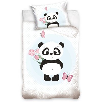 Carbotex, Komplet pościeli do łóżeczka, 90x120 cm, Panda Carbotex, Komplet pościeli do łóżeczka, 90x120 cm, Panda