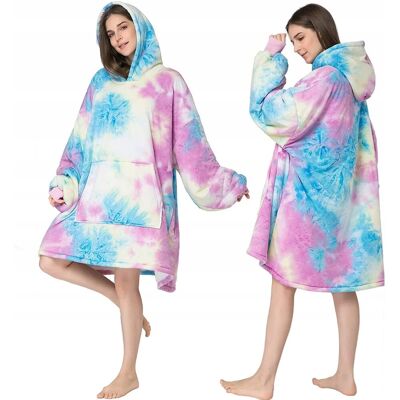 SNM Ciepły Koc Z Rękawami I Kapturem Bluza Oversize 2W1 Narzuta Futrzak SNM Ciepły Koc Z Rękawami I Kapturem Bluza Oversize 2W1 Narzuta Futrzak