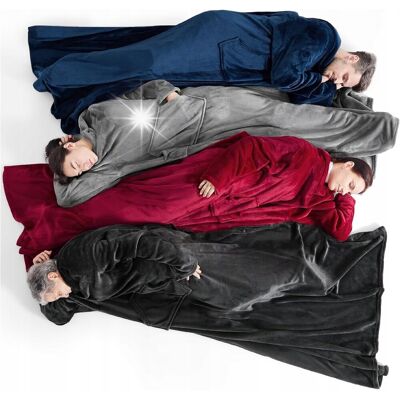 Inny producent CIEPŁY KOC Z RĘKAWAMI KOCOBLUZA DUŻA ZIMOWA MIĘKKA BLUZA 200x170cm Inny producent CIEPŁY KOC Z RĘKAWAMI KOCOBLUZA DUŻA ZIMOWA MIĘKKA BLUZA 200x170cm