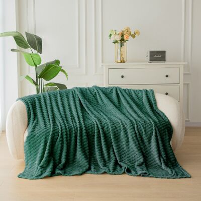 Cotton World Koc pluszowy 160x200 ciemnozielony KHG38 Cotton World Koc pluszowy 160x200 ciemnozielony KHG38