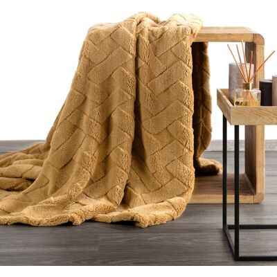 Eurofirany Koc D91 Caro 150x200 cm miodowy Eurofirany Koc D91 Caro 150x200 cm miodowy