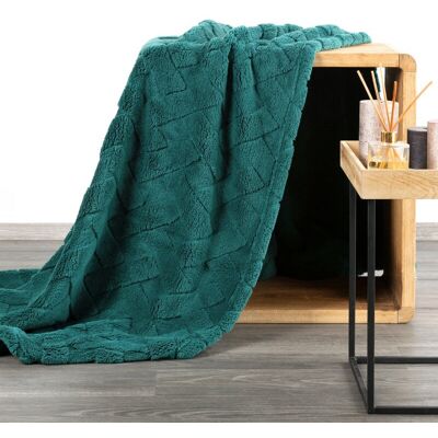 Eurofirany Koc D91 Caro 200x220 cm ciemnozielony Eurofirany Koc D91 Caro 200x220 cm ciemnozielony