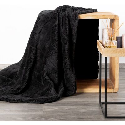 Eurofirany Koc D91 Caro 200x220 cm czarny Eurofirany Koc D91 Caro 200x220 cm czarny
