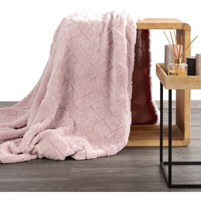 Eurofirany Koc D91 Caro 200x220 cm różowy Eurofirany Koc D91 Caro 200x220 cm różowy