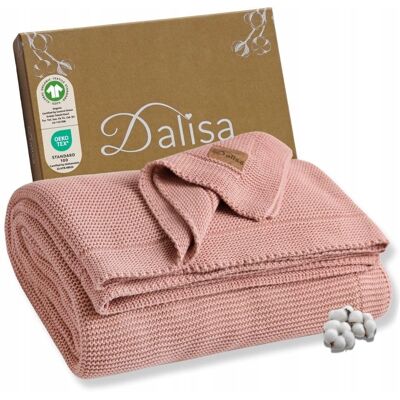 Inny producent DALISA Koc 100 Bio Bawełna GOTS Certyfikat Różowy 150x200 cm Inny producent DALISA Koc 100 Bio Bawełna GOTS Certyfikat Różowy 150x200 cm