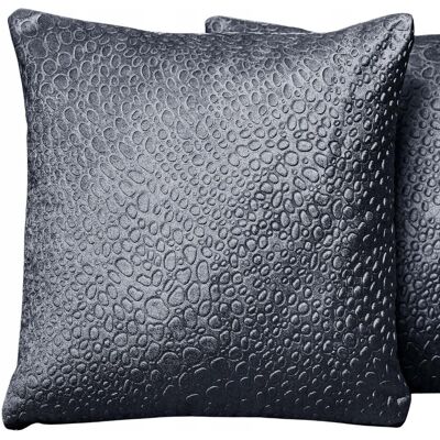 Inny producent Dekoracyjna poszewka na poduszkę 45x45cm w kolorze szaroniebieskim welurowa Inny producent Dekoracyjna poszewka na poduszkę 45x45cm w kolorze szaroniebieskim welurowa