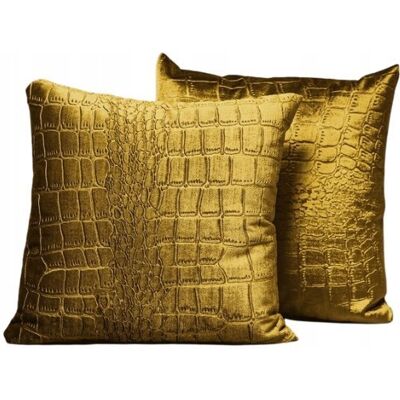 Inny producent Dekoracyjna poszewka na poduszkę 45x45cm w kolorze złotym welurowa Inny producent Dekoracyjna poszewka na poduszkę 45x45cm w kolorze złotym welurowa