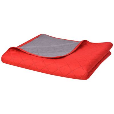 VMP Dwustronna pikowana narzuta na łózko, czerwono-szara 170x210 cm VMP Dwustronna pikowana narzuta na łózko, czerwono-szara 170x210 cm