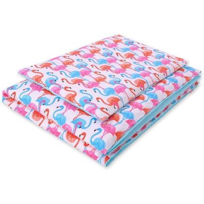 Bobono Dwustronna pościel dla dzieci 2-częściowa bawełniana 140x200 Junior -flamingi Bobono Dwustronna pościel dla dzieci 2-częściowa bawełniana 140x200 Junior -flamingi
