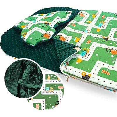 SENse Dwustronny ŚPIWOREK 80x140 + poduszka do przedszkola 2el Auta + Minky SENse Dwustronny ŚPIWOREK 80x140 + poduszka do przedszkola 2el Auta + Minky