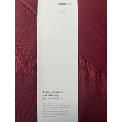 Elegancka pościel 200x220 Home&You; żakardowa czerwona Elsie wypukły wzór Elegancka pościel 200x220 Home&You; żakardowa czerwona Elsie wypukły wzór