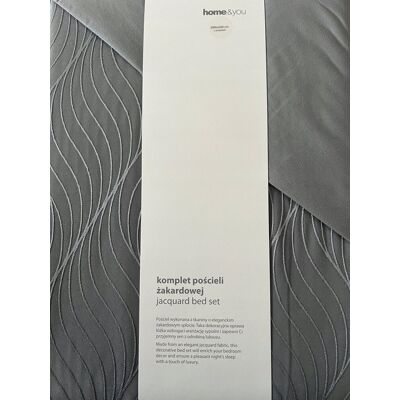 Elegancka pościel 200x220 Home&You; żakardowa szara Elsie wypukły wzór Elegancka pościel 200x220 Home&You; żakardowa szara Elsie wypukły wzór