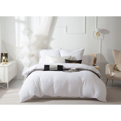 Spod Igły i Nitki Elegancki zestaw pościeli z mikrofibry Queen 220x200 cm w kolorze białym ze złotą lamówką Spod Igły i Nitki Elegancki zestaw pościeli z mikrofibry Queen 220x200 cm w kolorze białym ze złotą lamówką